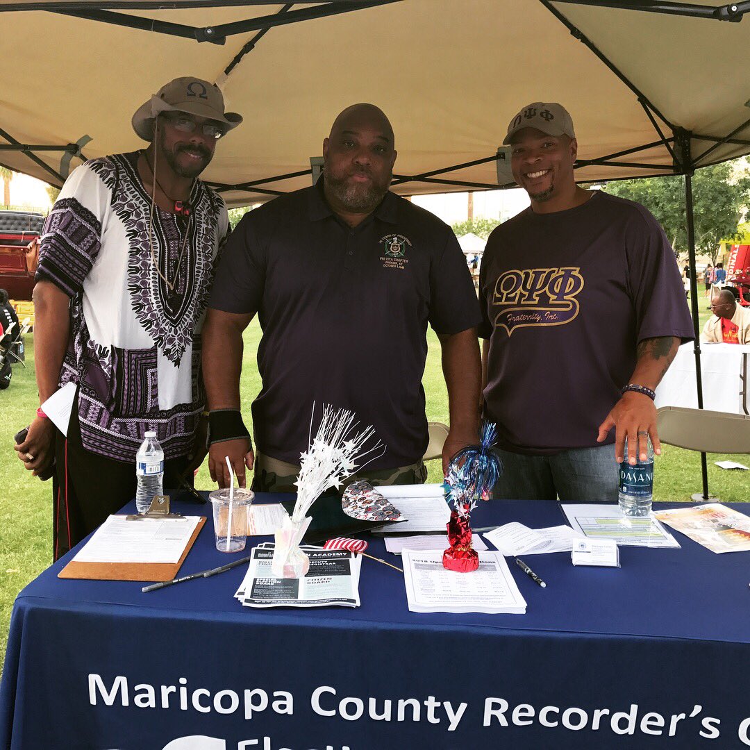 Kenosha99's tweet photo. Our newest #DeputyRegistrars we're hard at work registering new voters at the annual #PhxJuneteenth celebration! #VoteLocalAz https://t.co/HpZiZ34TVX