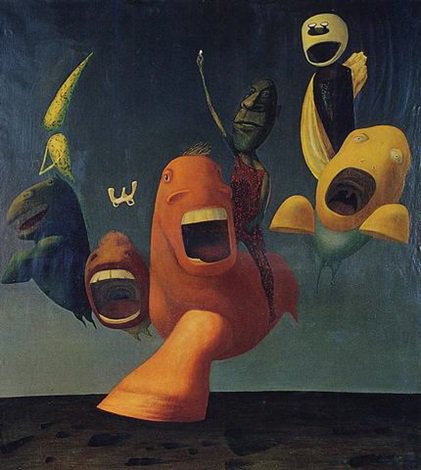 Some favorites  

Hungarian Surrealist Abstract artist Judith Reigl
Ils ont soif insatiable de linfini 
(They Have Insatiable Thirst for the Infinite (1950)