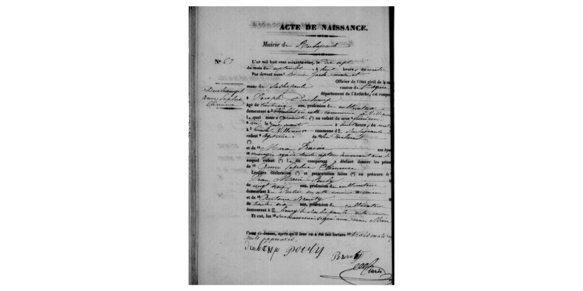 LDGenealogie's tweet photo. #1J1Collatéral Elle s'appelait Anne Sophie Clémence #DUCHAMP fille de mes #AAAAGP Joseph &amp; Marie Sophie #FRAISSE, née le 16/09/1865 elle mourût à Rochepaule (07) à l'âge de 14 ans ce 17/06/1880 juste avant son père. Seuls 3 enfants sur 7 de mes #AAAAGP sont arrivés à la majorité. https://t.co/sQNZKoeLgT