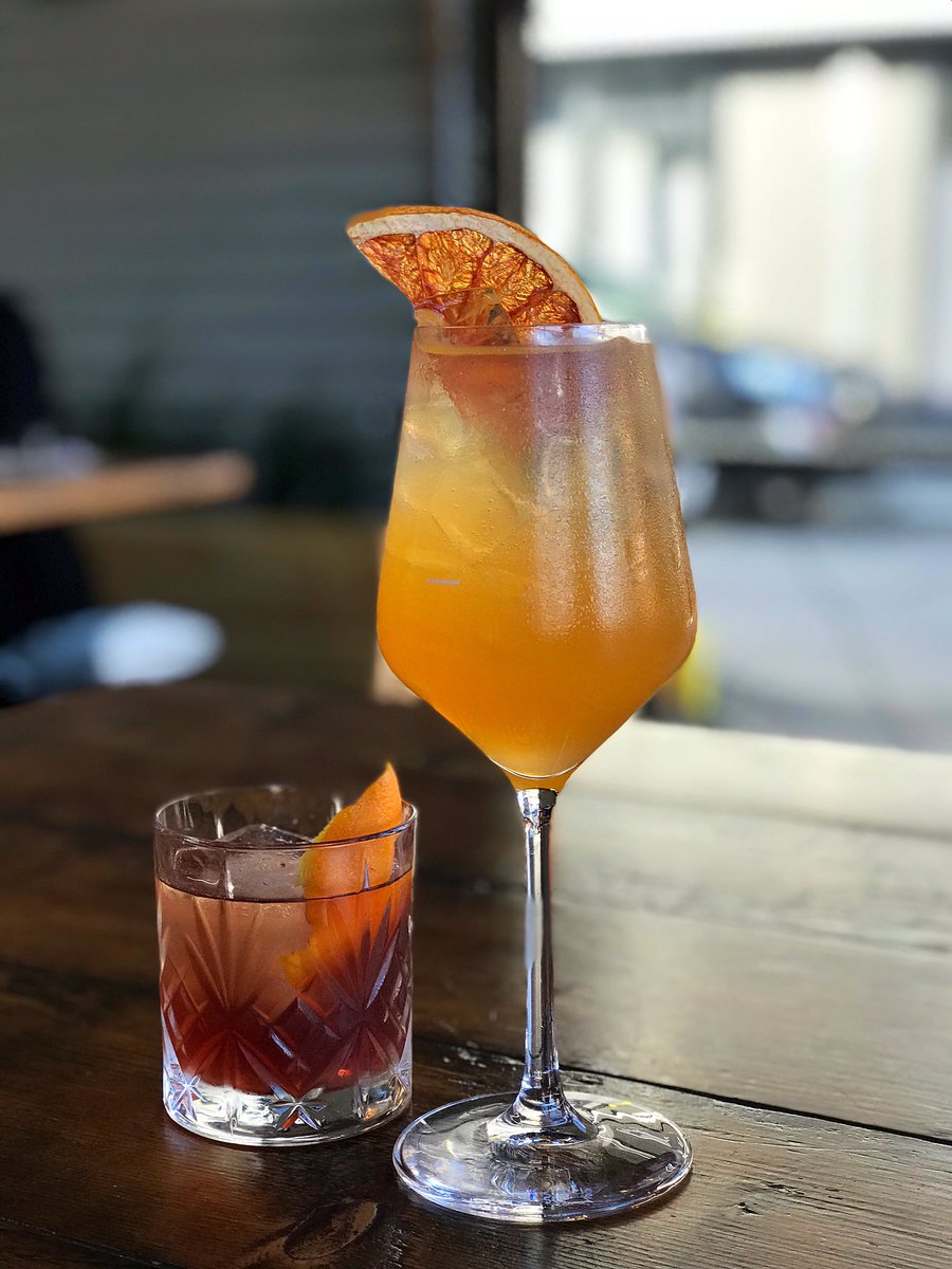 Goodfoodthyme's tweet photo. Negroni &amp; blood orange spritzer all the way. Cheers! #prohibitionliquor https://t.co/3FecAq0nSK