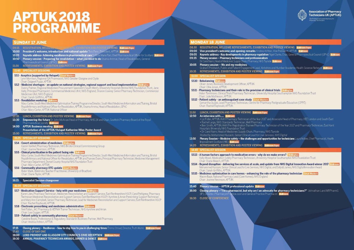 Rachray7's tweet photo. Up nice and early to get ready for what will be a fantastic day of networking, learning and seeing lots of great example of the different workstreams #pharmacytechnicians are involoved in at the #APTUK2018 Conference.@APTUK1 https://t.co/4dU2d9j18p