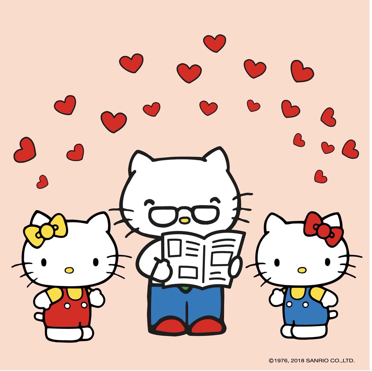 Happy father’s day to all caring daddies in the world 💓🌏! Hello Kitty and Mimi love their daddy George so much 💕. #FathersDay #sunday #celebration #hellokitty