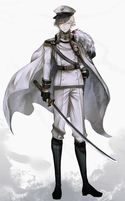 【お題箱】鶴丸の衣装を軍服化
黒色差分はおまけ 