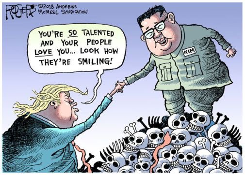 GregBufithis's tweet photo. Rob Rogers lost his job at the Pittsburgh Post-Gazette (Pennsylvania) for these types of cartoons, these being his last two. But they say it all. What the “free press” has come to mean in the U.S. The backstory: https://t.co/3fNCZLAJZz #IJF18 #IJF2018 https://t.co/rD2DkwvOCr