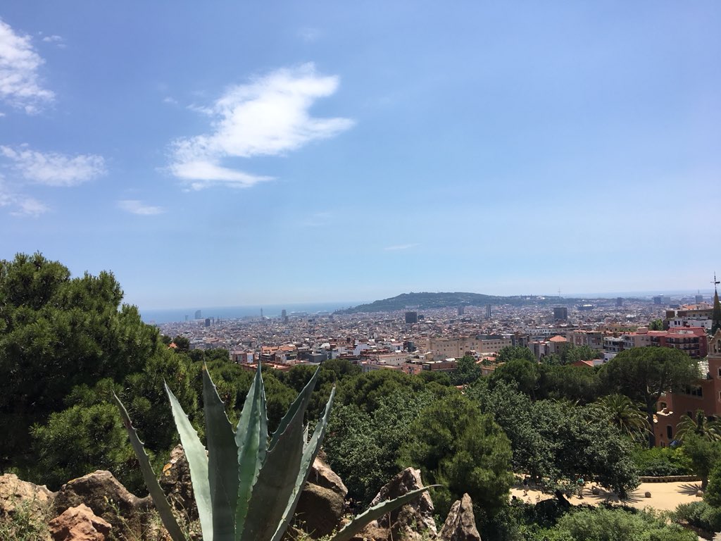UD_Takes_Europe's tweet photo. Parc Guell, La Sagrada Familia, Liquid Nitrogen Ice Cream, and Barcelona Beaches! https://t.co/kAjSAB3gUw