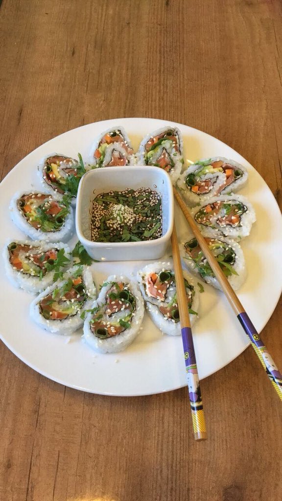 When your chillin at home making #sushi #food