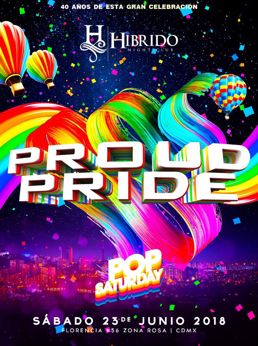 HibridoNightC's tweet photo. Este próximo Sábado 23 de Junio
¡ProudPride! "The Mexico City GayPride Celebration"

Nos vemos después de la Marcha en casa.

/Florencia 56, Zona Rosa/ https://t.co/m75KSZUaPs