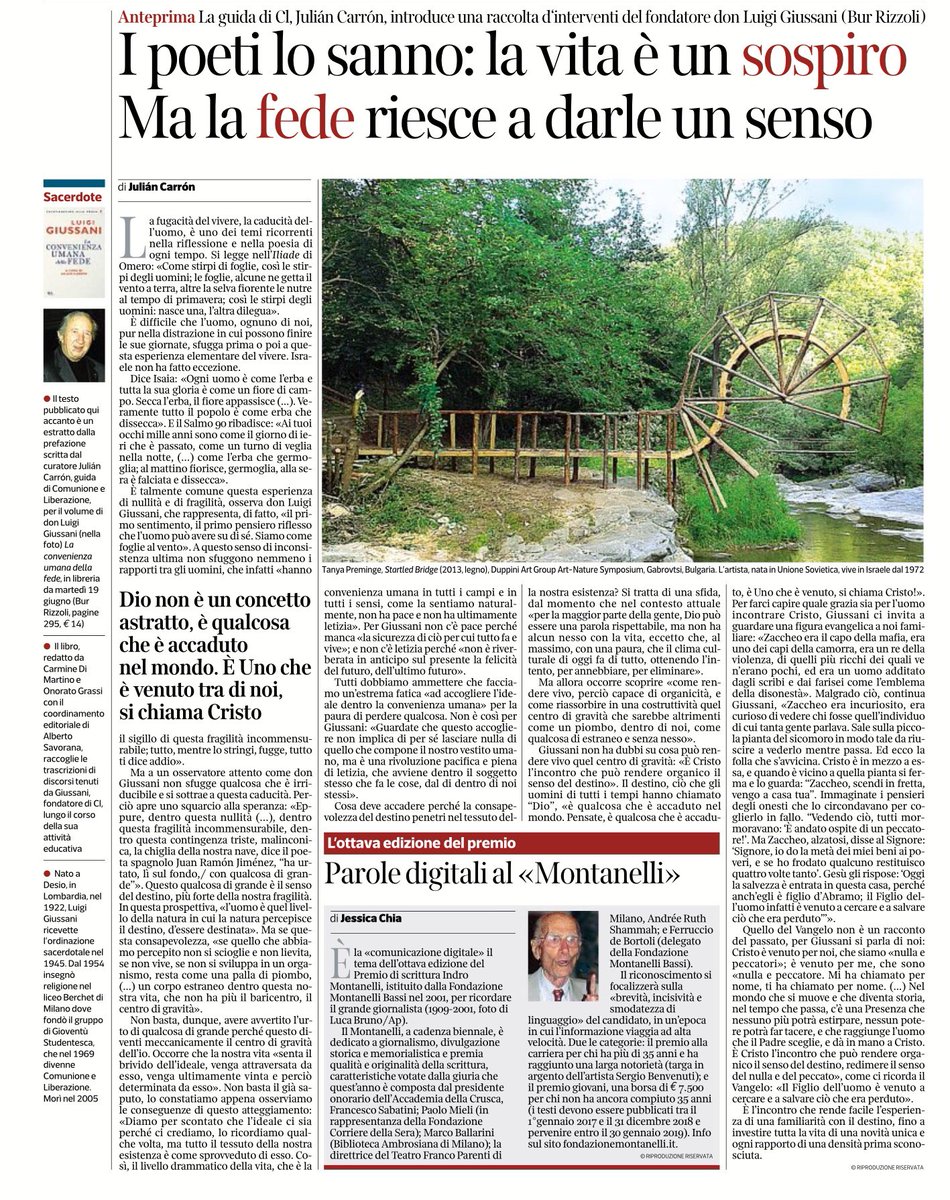 ComunioneLiberazione (@cliberazione) on Twitter photo «Il Vangelo non è un racconto del passato, per Giussani si parla di noi: Cristo è venuto per noi, che siamo “nulla e peccatori”; per me, che sono “nulla e peccatore”». Sul <a href="/Corriere/">Corriere della Sera</a> la prefazione di #JuliánCarrón a “La convenienza umana della fede”, di #donGiussani <a href="/RizzoliLibri/">Rizzoli Libri</a> «Il Vangelo non è un racconto del passato, per Giussani si parla di noi: Cristo è venuto per noi, che siamo “nulla e peccatori”; per me, che sono “nulla e peccatore”». Sul <a href="/Corriere/">Corriere della Sera</a> la prefazione di #JuliánCarrón a “La convenienza umana della fede”, di #donGiussani <a href="/RizzoliLibri/">Rizzoli Libri</a>