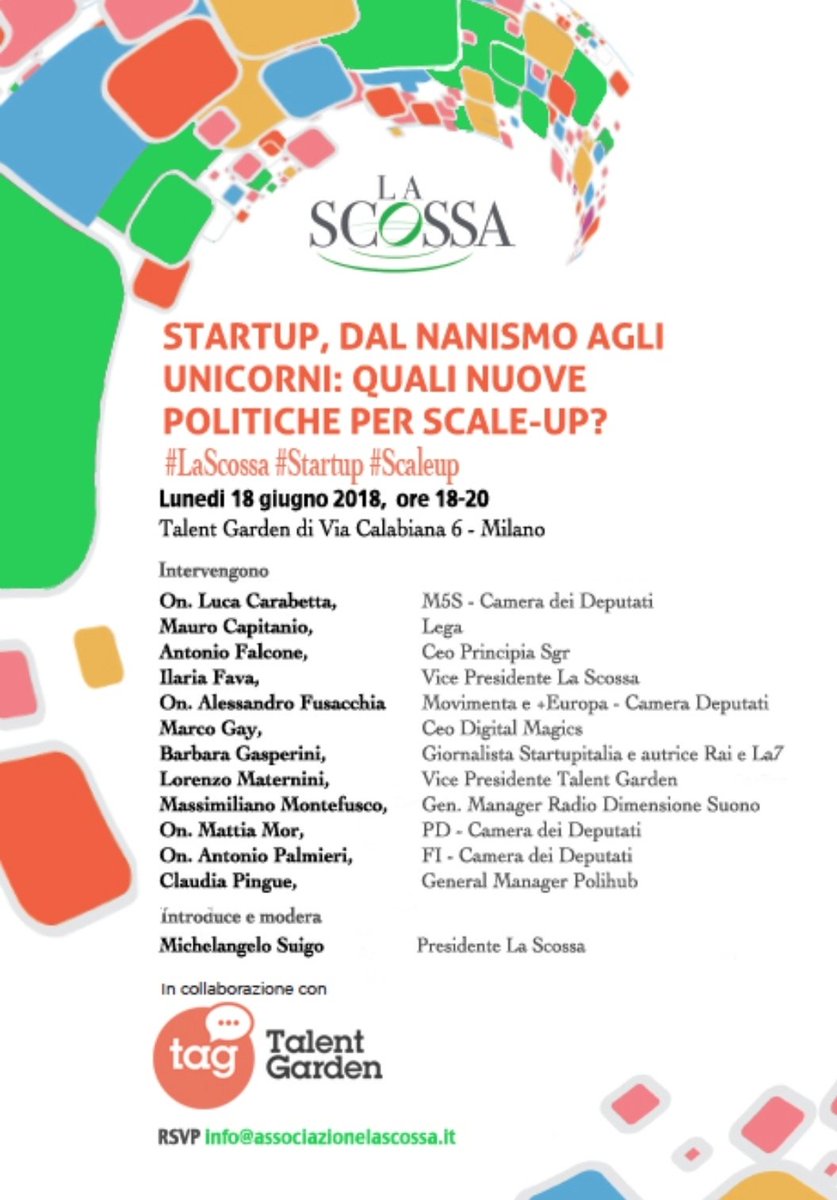☆31 mld $ investiti
☆1791 deals in equity: #corporate #VentureCapital nel 2017. E in Italia?
Ne parliamo domani al <a href="/TalentGardenit/">Talent Garden Italy</a>
con #LaScossa #startup e #scaleup
<a href="/marcogy/">Marco Gay</a> <a href="/lucacarabetta/">Luca Carabetta</a> <a href="/antoniopalmieri/">Antonio Palmieri</a> <a href="/BGasperini/">Barbara Gasperini</a> <a href="/MorMattia/">Mattia Mor</a> <a href="/FusacchiA/">Alessandro Fusacchia</a> <a href="/lorematernini/">lorenzo maternini</a>
economyup.it/fintech/corpor…