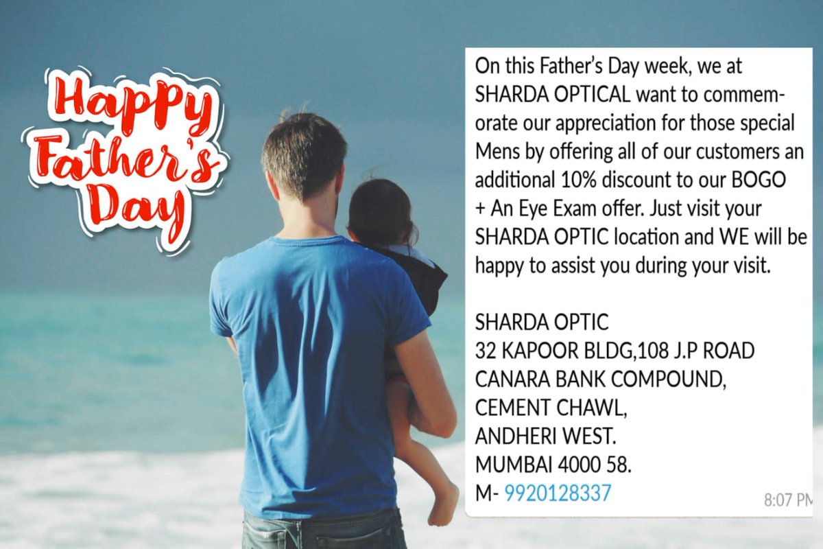 shardaoptic's tweet photo. #FathersDay #fathersday2018 #FathersDayAdvice #opticalshop #RespectFather #manhood https://t.co/vBpgorMtxJ