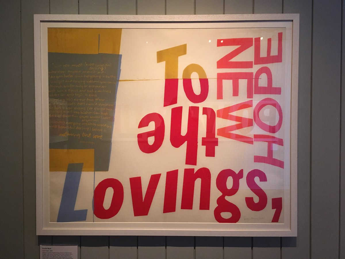 ThinkingType's tweet photo. Knew it would be good but had stupidly underestimated just how moving Corita Kent show @museumartcraft would be 💪❤️ Lovely Friday visit with @csmgraphics Stage 1 + @SarkyType Go!!! https://t.co/BiuxpQT8oo
