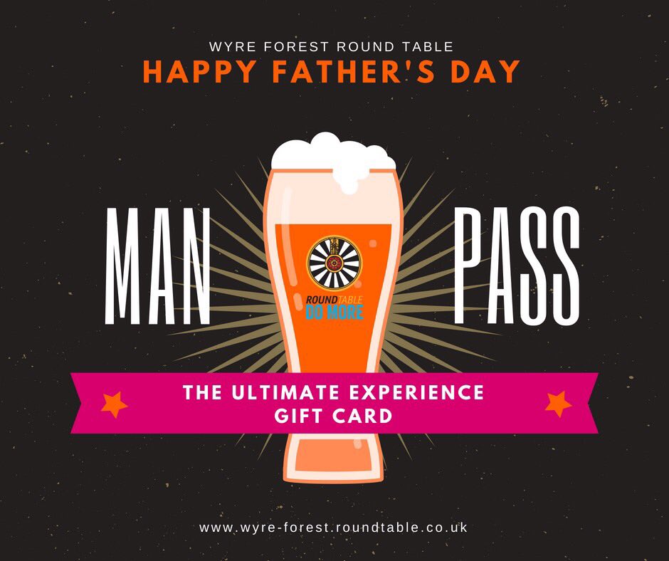 🍺 LOOKING FOR THE PERFECT FATHER'S DAY GIFT? 🍺

Give your Dad the gift he deserves this father's day.

Round Table, providing the best experiences for men aged 18-45 since 1927

#DoMore #DiscoverRoundTable #HappyFathersDay