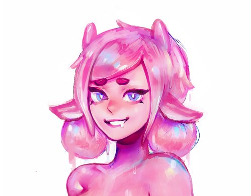 Not only is Sachiko a sugar slime! She's also a parasitic host slime, so you will want to be careful getting too close to her alright? Though it's your risk to take!