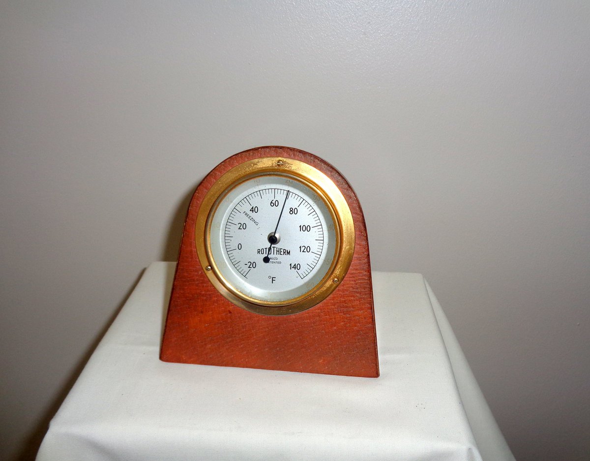 MullardAntiques's tweet photo. Rototherm Vintage Desk Thermometer With Wood Surround. #Bimetallic thermometer. Vintage Technology. Desk Ornament. Working Display Item. https://t.co/rU0rct4ARs #housewares #scientifickit #thermometer #industrial #deskornament #officedecor #mancave #rototherm https://t.co/dzqxllRvYd