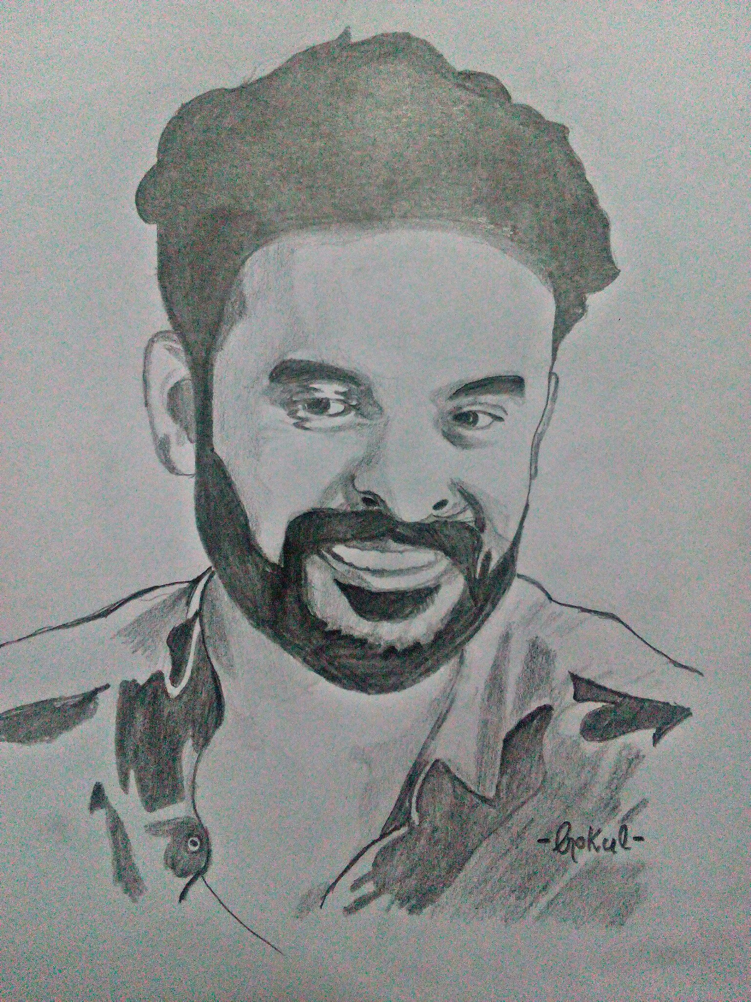 Mamotti Malayalam Actor Pencil Drawing By Ajayan 27