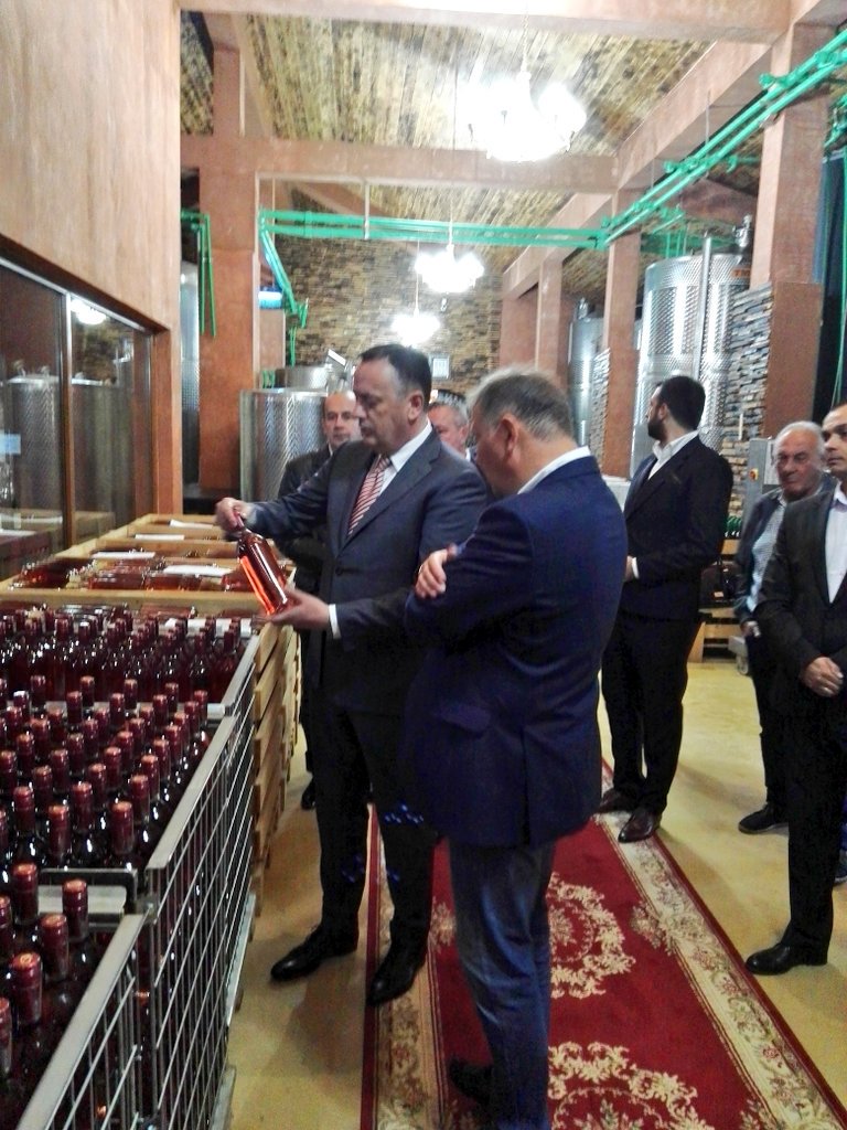 radospfc's tweet photo. Ministar @AAnticBG u drustvu gen.dir. #srbijagas Dusana Bajatovica prilikom posete Topoli,povodom gasifikacije ove opstine,pustio je u rad prikljucak u kompaniji za preradu voca #Kalibro prvoj koja je prikljucena na gasovod.U sklopu posete obisao je i PIK Oplenac @MiningEnergyRS https://t.co/kSgWDMzmna