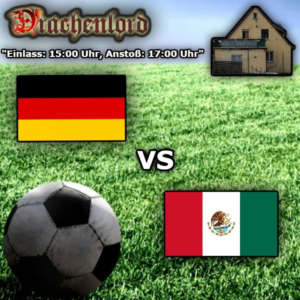 Heute geht es los! Seid ihr bereit? Zieht euer schönstes Deutschland-Trikot an! Bis gleich beim Public Viewing in meinem Hof. Euer Drache. #WM2018 #GERMEX #GERMANY #WorldCup