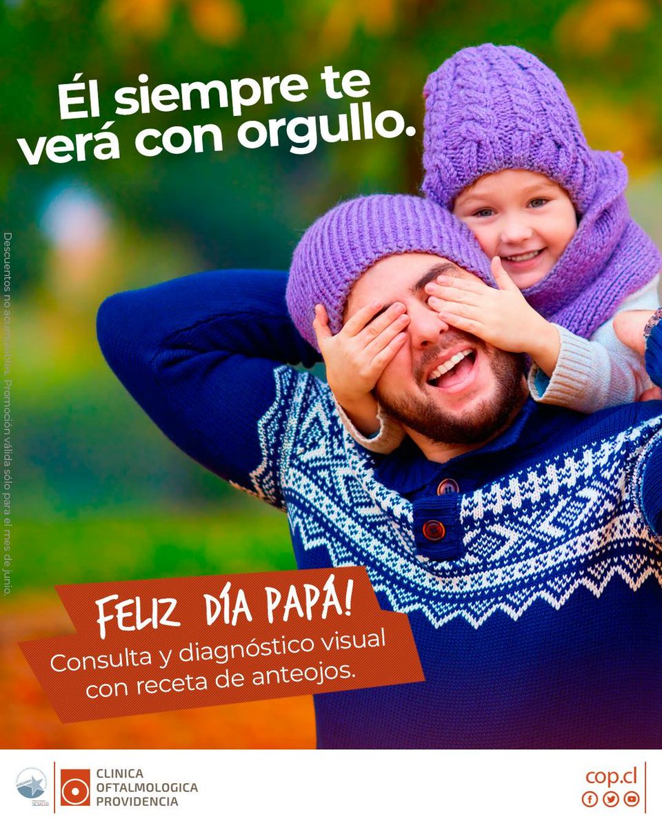 COPTwit's tweet photo. Feliz día del Padre ❤️
Él siempre te verá con orgullo. 
Un Saludo cariñoso para todos los Padres! 

Recuerda participar por una consulta gratuita con derecho a receta de anteojos. Tendremos 2 Afortunados 🍀 https://t.co/94CD10ZcC9