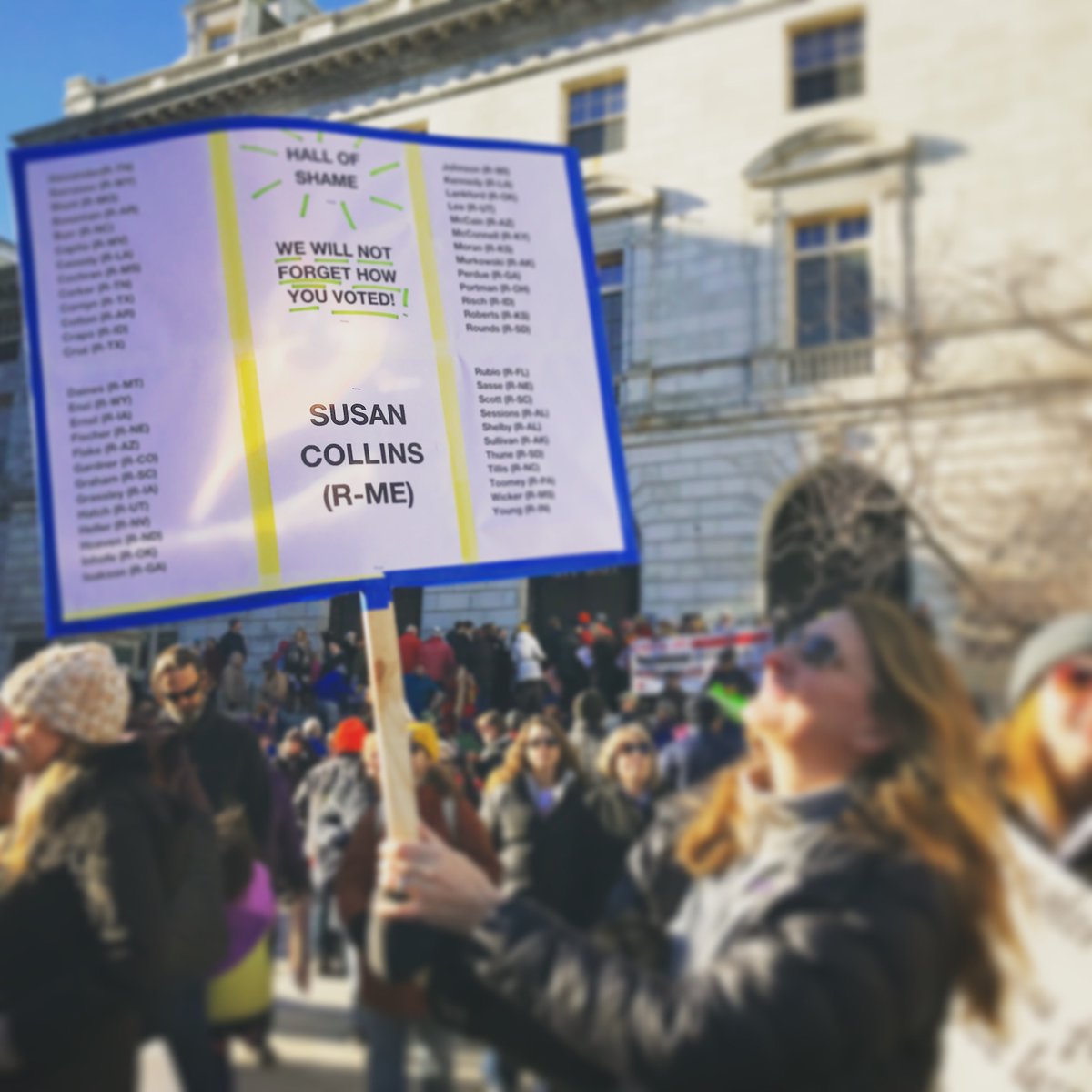 MarieFollayttar's tweet photo. @Leahgreenb This is my Senator, but she does not represent me. She does not represent Maine values. This is not "humane." This is an #IntolerableAct and the time to reclaim our democracy and make it work for #AllofUs is NOW. @SenatorCollins https://t.co/w7JVMl0WdU