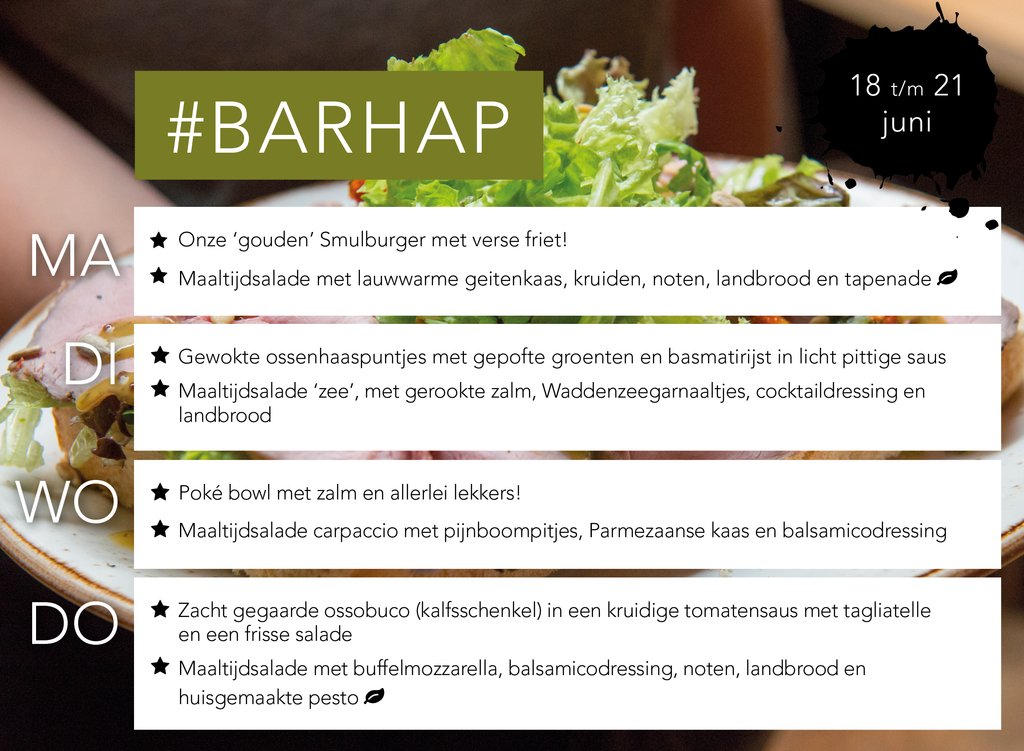 Smulpotlife's tweet photo. Tadaaaa!😍 Het nieuwe #BARHAP weekmenu is bekend!🙌🏼 Onze chef heeft weer zijn best gedaan om een smakelijk menu te creëren.👨🏼🍳 Wie komt er lekker bij ons aan de bar eten komende week? #uitetenvoor10euro #aandebar #smullen #restaurant #smulpot #denburg #texel https://t.co/O5YDjYB6OP