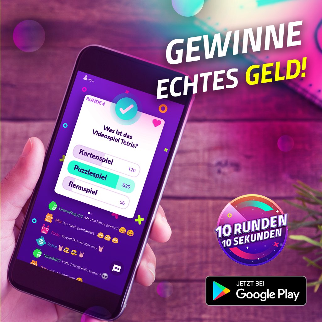 AndroidAppJunky's tweet image. Die neue Live Quiz App mit täglichem Gewinn #cash #deutschland #quiz #werwirdmillionaer #RTL app.1010.show