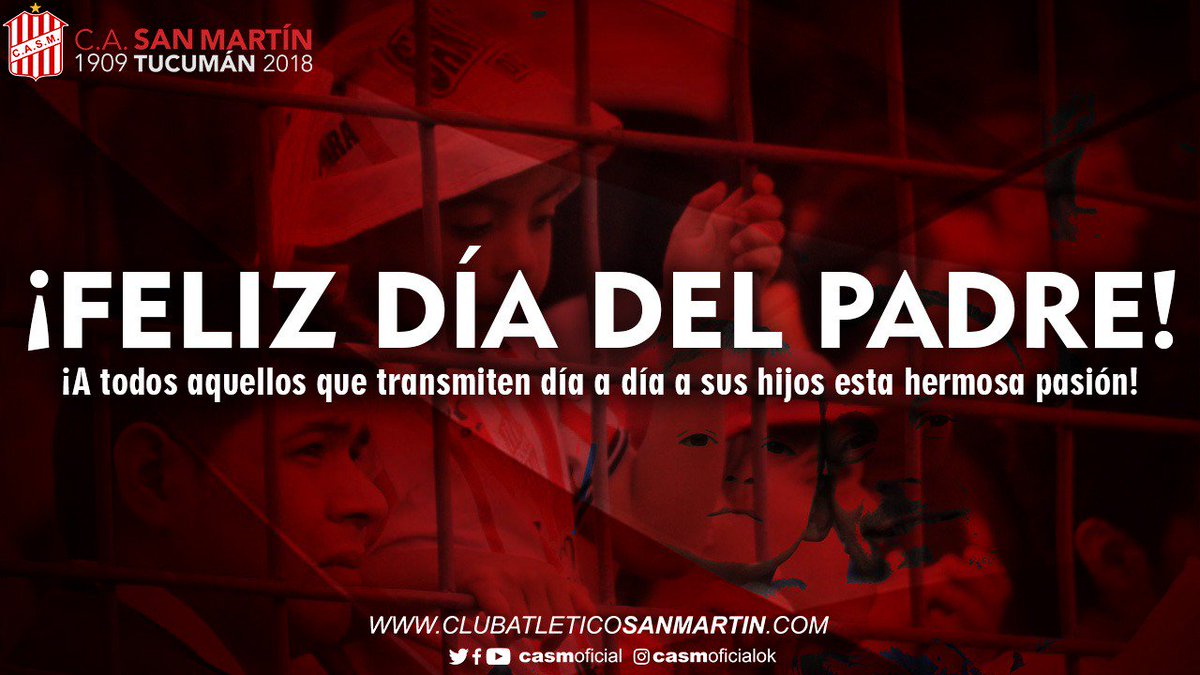 🔴⚪#Institucional

Para los que están aquí y para los que se fueron a alentar a la platea más alta. El Club Atlético San Martín, les brinda este cálido mensaje. FELICIDADES