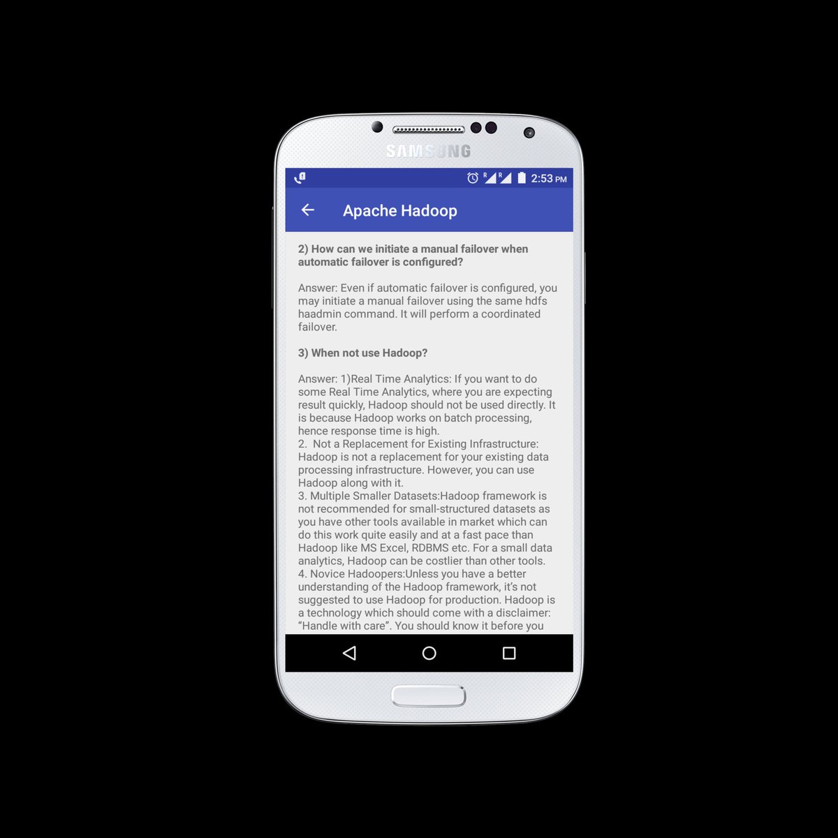 ZuzuDotAI's tweet image. RT @ybhavesh22: Nice Free Android App for Bigdata Interview Preparation (640+ questions with answers) Programming, Scenario-Based, Fundamentals, Performance Tunning

buff.ly/2yiQEKf

#Analyticss #bigdatalab #BigData #BigDataWorld #Cloudera #Clou…