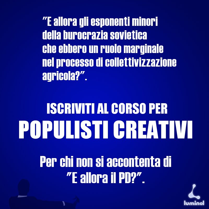 luminolads's tweet photo. Populismo creativo. https://t.co/J5D41m9Jcz