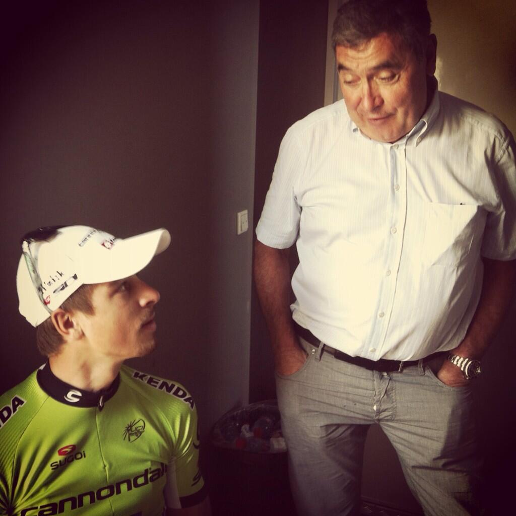 Back in 2013.... young Peter Sagan meets Eddy Merckx.
Happy birthday to   Eddy Merckx 