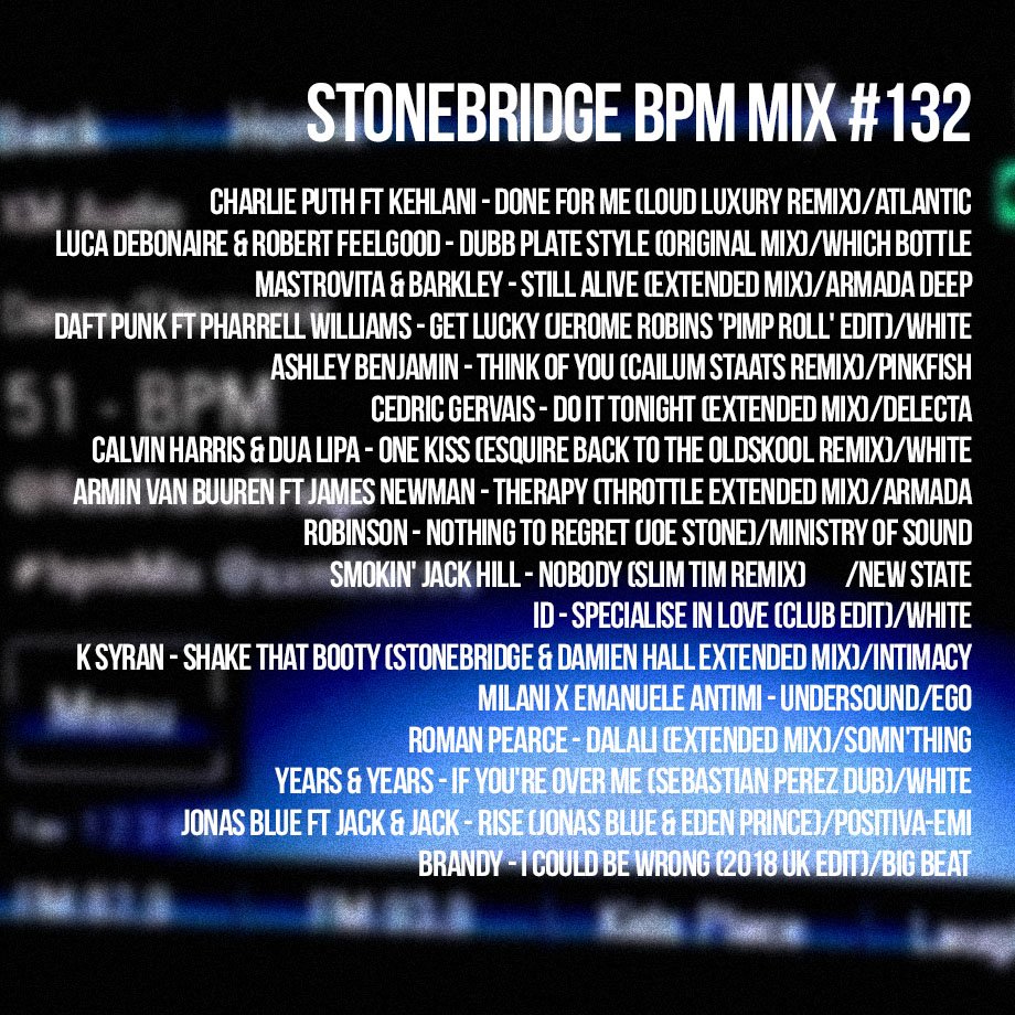 StoneBridge BPM Mix #132 is up mixcloud.com/stonebridge/13… - check it out! #stonebridge #bpmmix #stonebridgeshow #house