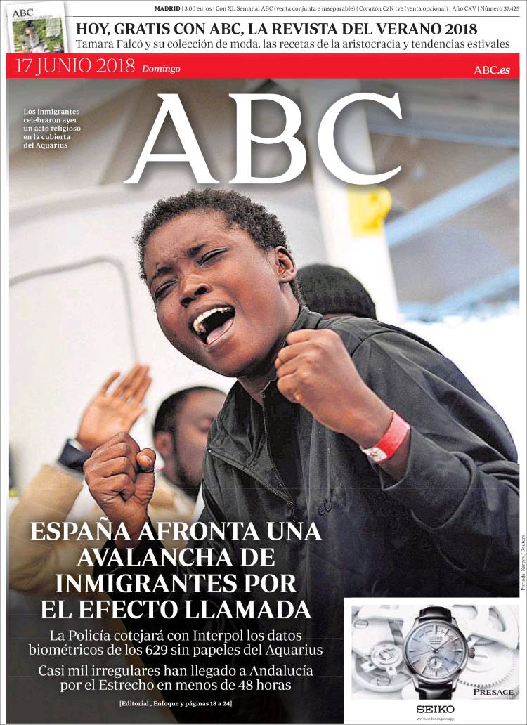 CollageHistoria's tweet photo. Pues yo propongo #BoikotASeiko @seikowatches @abc_es por ser publicidad en la portada de el ABC https://t.co/SKB2AvUnb4