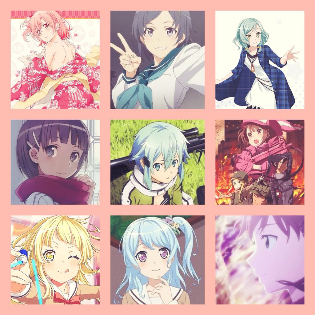 harohapi_kanon's tweet photo. この中に好きなキャラがいる人
いいねRTください。
#いいねした人全員フォローする
#RTした人全員フォローする
#アニメ好きと繋がりたい
#俺ガイル #SAO #バンドリ
#JustBecaus https://t.co/AsTLeonQsm