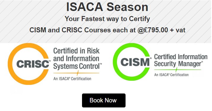 net_securityNST's tweet image. NST&apos;s ISACA Courses

Enhance your expertise. Advance your career. Quickly find the training solutions that are right for your needs, goals.

Details and contact: buff.ly/2Kv7xUa