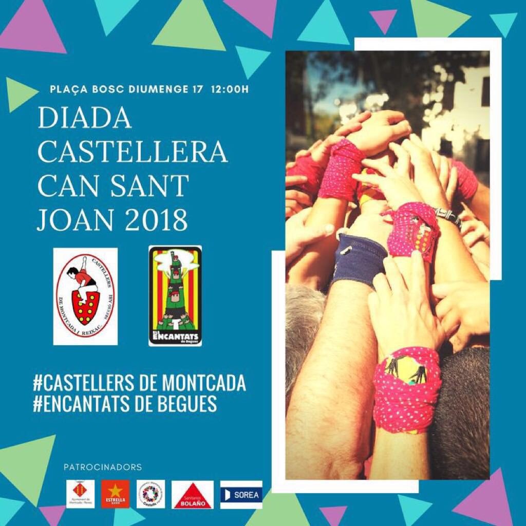 grallatorrelles's tweet photo. Diada castellera Can Sant Joan a Montcada i Reixac amb els @EncantatsBegues i els @CastellersdeMiR #grallersdetorrelles #gralla #castellers https://t.co/uDOxyrFZ8t