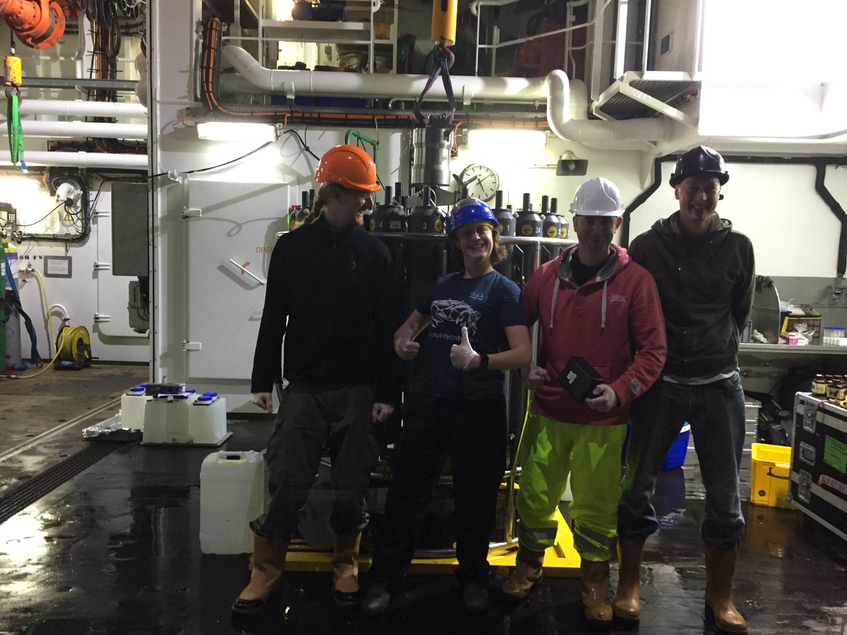 JoAinsworth4's tweet photo. Final predawn CTD sampled in the Benguela singing along to The Greatest Showman with the fab team @COMICS_Carbon! A huge thanks to @mcsuk volunteering on @CapturingRCoast with @Leonie_Rich who advised &amp; inspired me to start my oceanographic career - feeling #absolutelycrabulous! https://t.co/2pOI5jRXuT