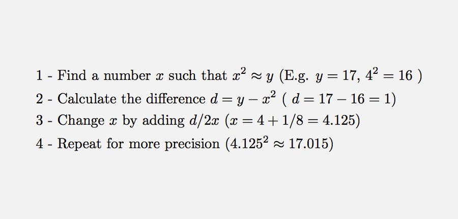 fermatslibrary's tweet image. Here&apos;s a quick method to calculate the square root of a number (√y) by hand