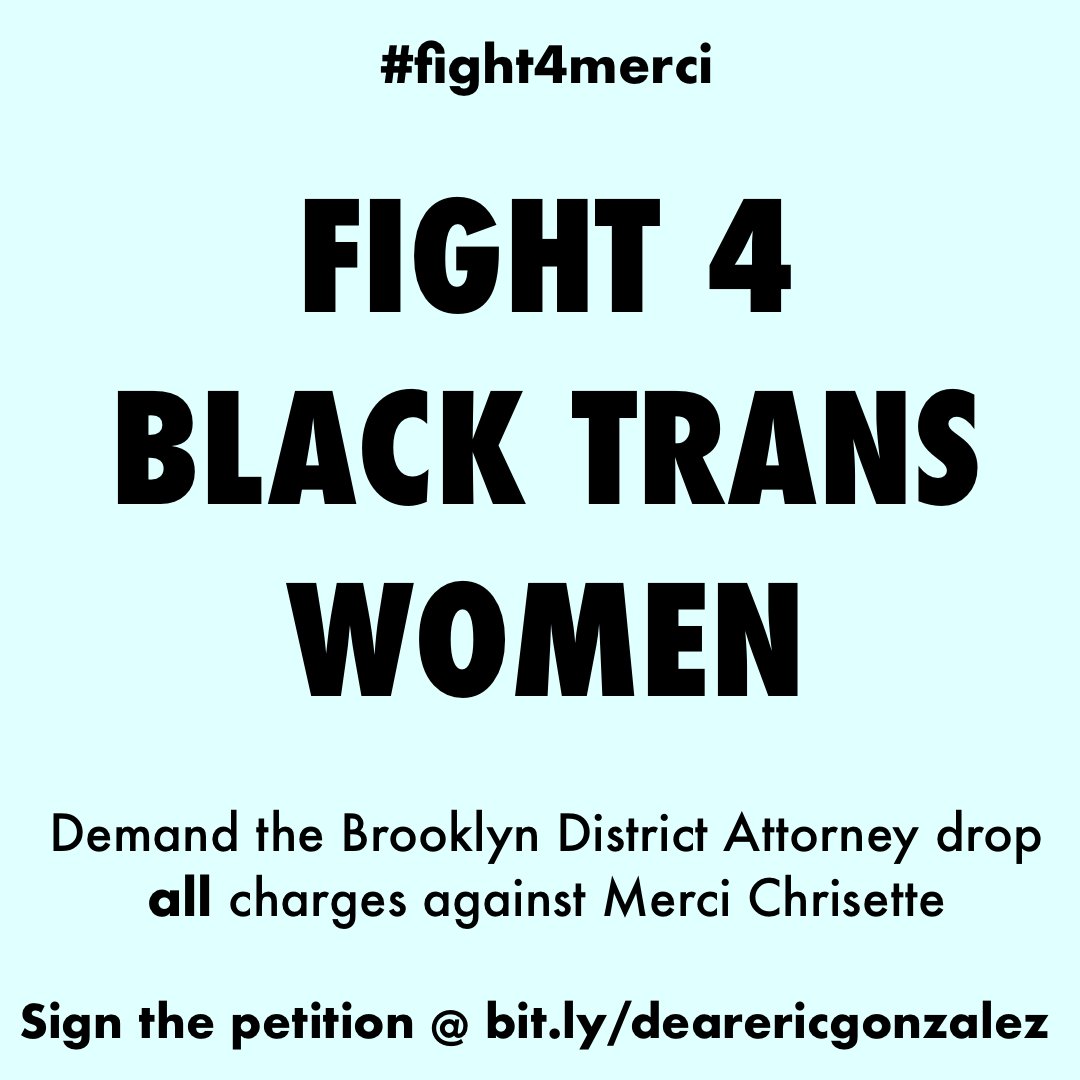 SURJNYC's tweet photo. Demand @BrooklynDA Eric Gonzalez drop all charges against Merci Chrisette. Sign the petition: https://t.co/c4CLs1wkKd #Fight4Merci https://t.co/l7Je6Vvd5Y