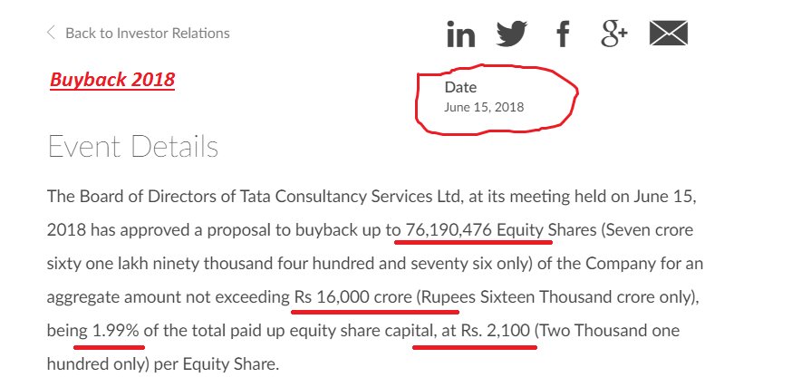 dcsethia's tweet image. TCS buyback - 2017 what happened.   Trade well