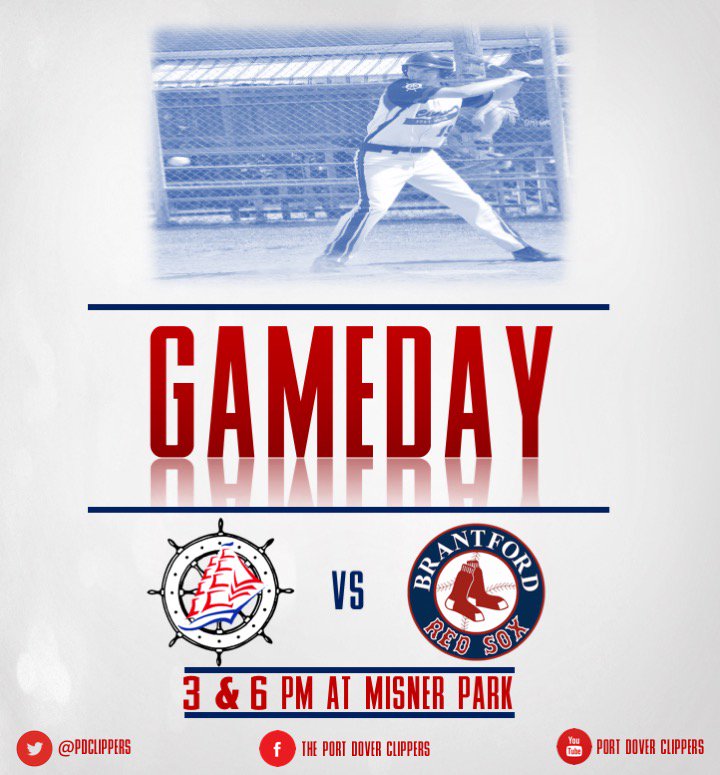PDClippers's tweet photo. ⚾️ GAMEDAY ⚾️
📅 June 17, 2018
🆚 Red Sox
⌚️ 3:00 PM &amp; 6:00 PM
📍 Misner Park, Port Dover 
🌥️ 26 C https://t.co/CCDYRa5kZK