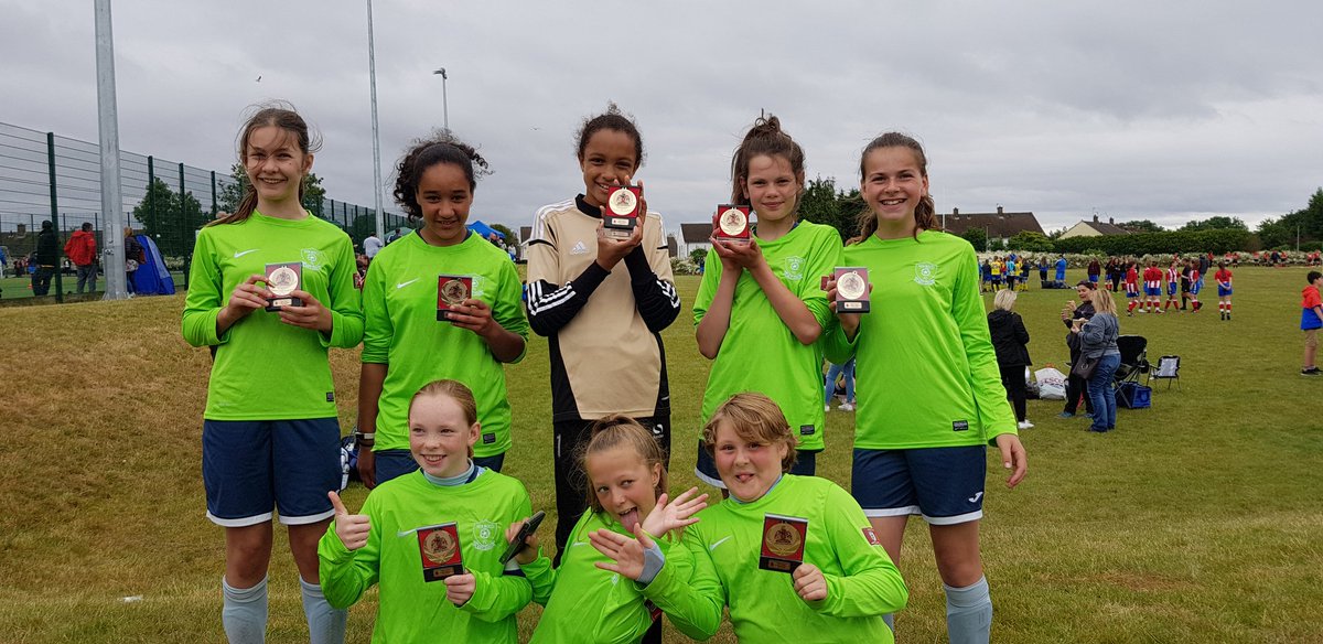 btuwomenfc's tweet photo. Our first winners of the day are U12  Bristol league club @aekbocoladiesfc 👏⚽️ with our own BTU Cardiff team as runners up https://t.co/7VzopNjM6f