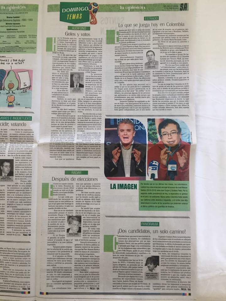senadormora's tweet photo. ! Dos candidatos, un sólo camino! - Diario La Opinión https://t.co/kEsoNZYilU