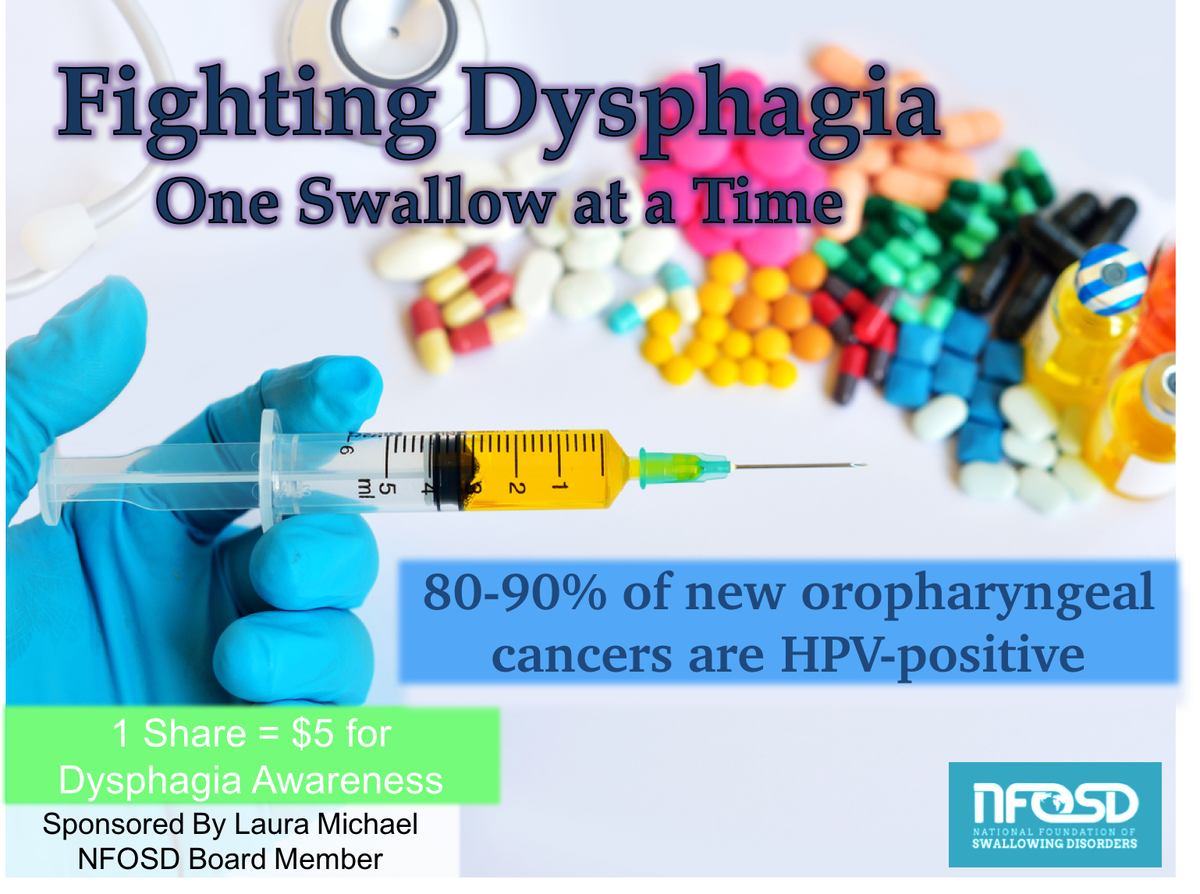 NFOSD's tweet photo. Keep on sharing! #NDAM18: Each time this photo is shared in the month of June, NFOSD Board Member, Laura Michael, has generously pledged $5 towards dysphagia awareness. https://t.co/c9cMHFO5PH