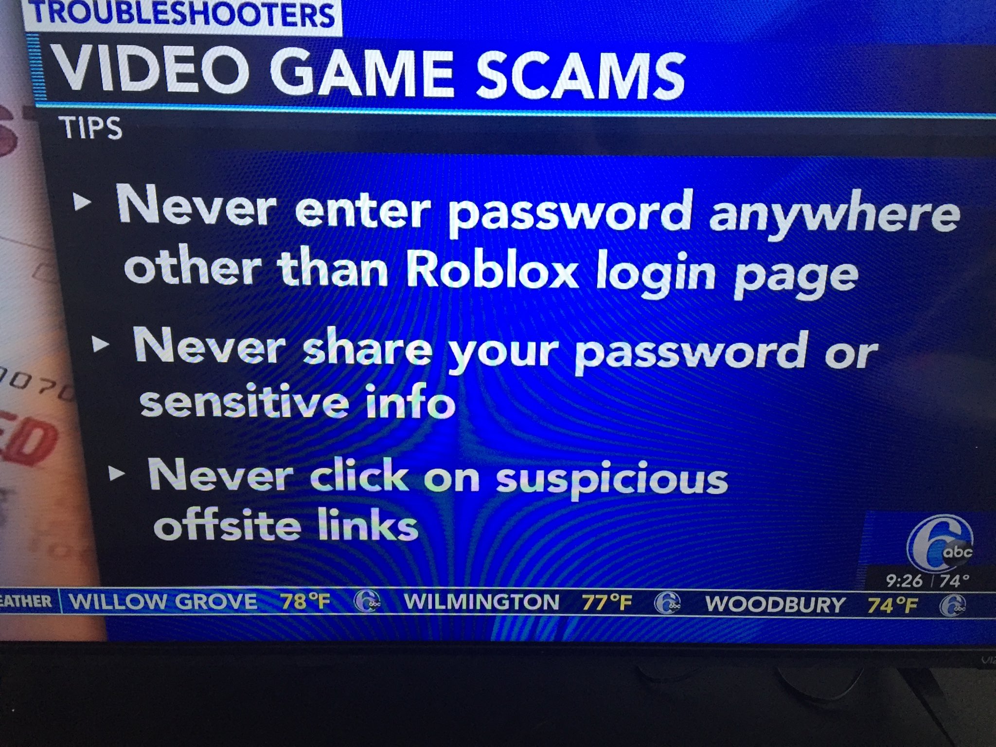 Scott Fisher On Twitter My Local News Making Sure All The Roblox Players Out There Stay Safe - roblox offsite links