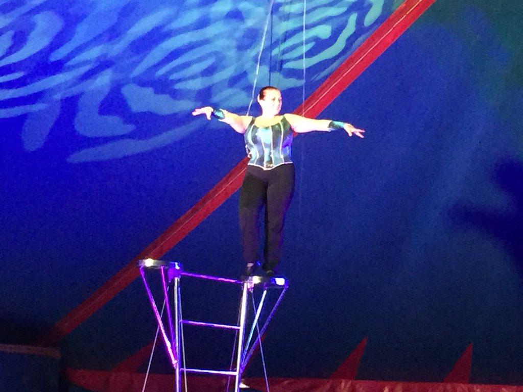 InfNetley's tweet photo. Extreme bike balancing with Michaela! Don’t try this at home anyone - this is super dangerous! Happy Circus fun!! https://t.co/72Jnhk5iJT