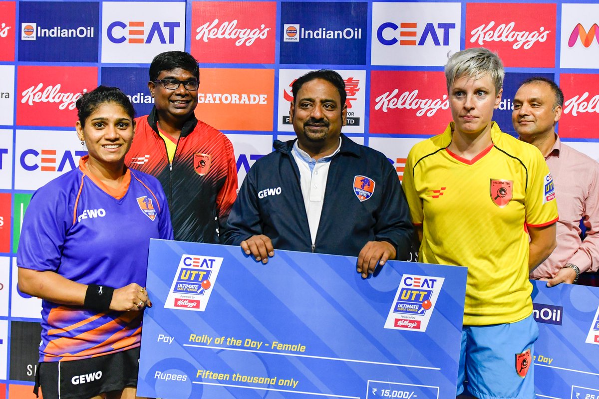 Rally of the day being shared by Falcon Matilda Ekholm and Madhurika Patkar of Maharashtra United