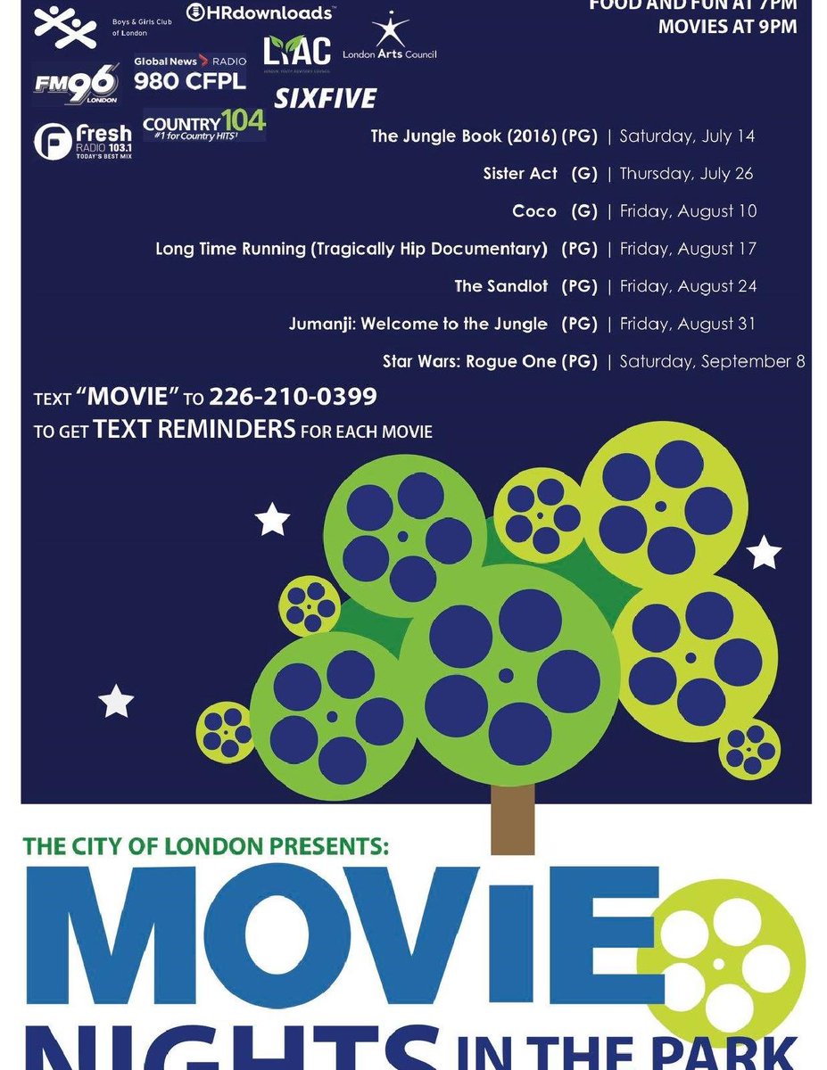 Check out the movies happening in Victoria Park this summer!
