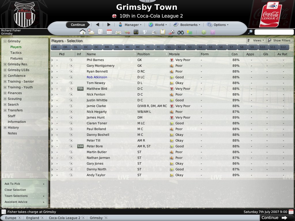 fishgrimsby's tweet image. Grimsby Town squad on Football Manager 2008 (before and after latest patch) #gtfc #fm08 #fm2008