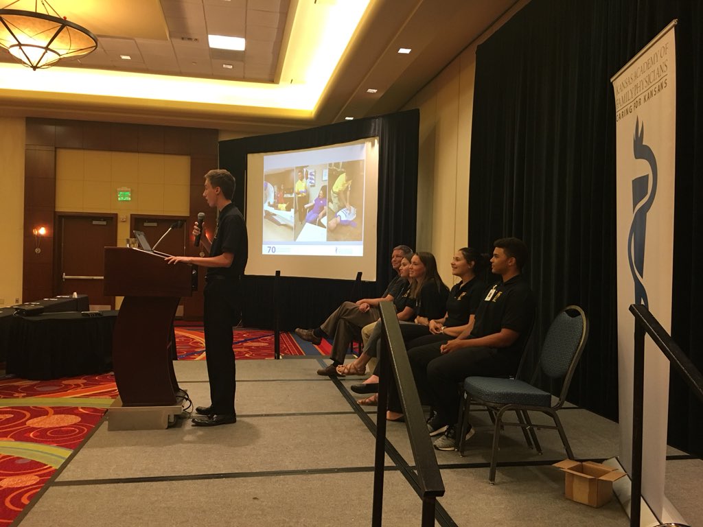 jenbacmck's tweet photo. “The medical academy has given us lots of opportunities to find out what we like and don’t like. It helped me realize I can be whatever I want to be.” —Cooper Odell, @FredoniaJSHS  student, talking about the #FredoniaMedicalAcademy to @KansasAFP docs at the #KAFPAM Friday! https://t.co/WiJBwGUQ2W