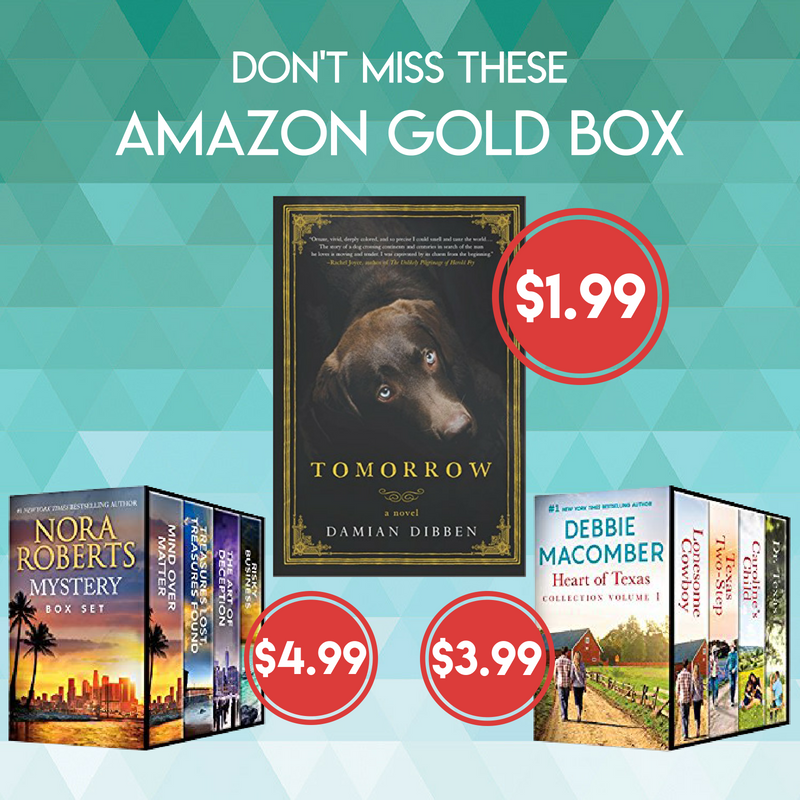 HarlequinBooks's tweet photo. Check out these amazing #AmazonGoldBox deals feat. @DamianDibben @debbiemacomber and Nora Roberts! Buy them for your #Kindle today! https://t.co/ZwHPMVGZOS https://t.co/0pHV1luuhL