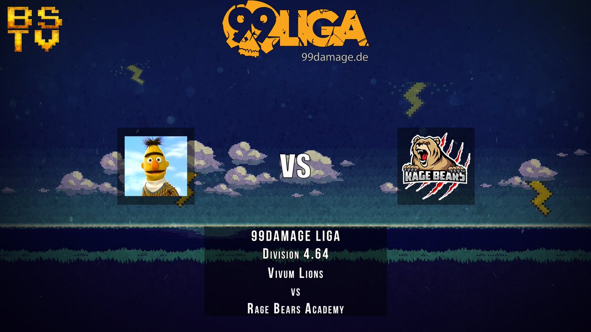 Heute Abend ab 20:30 Uhr gehts bei uns weiter mit der
🏆<a href="/99DAMAGEde/">99Damage</a> Liga  

Division 4.64: Vivum Lions 🆚 <a href="/RageBears/">RageBears eSports</a>
Matchlink: goo.gl/eGqGZw

📺 twitch.tv/bitstormtv